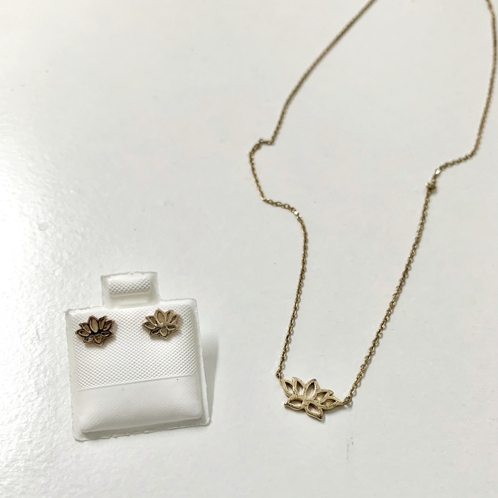 Lotus Necklace and Earring Bundle